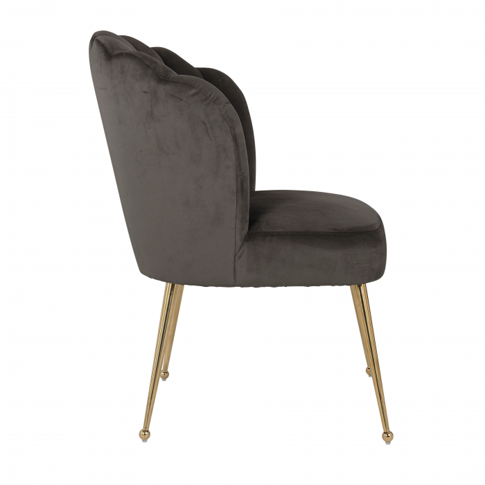 Scaun living catifea lux Toni diverse culori, baza otel inoxidabil auriu, S4445 KHAKI VELVET - Richmond Interiors [18]