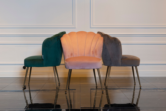 Scaun living catifea lux Toni diverse culori, baza otel inoxidabil auriu, S4445 KHAKI VELVET - Richmond Interiors [20]
