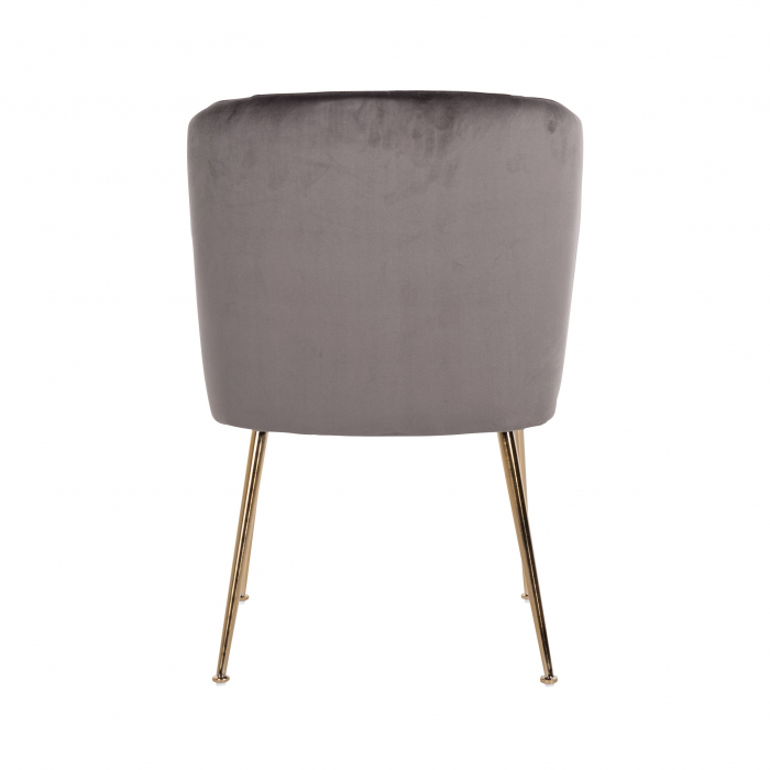 Scaun living lux catifea Brani bej/gri, picioare otel inoxidabil auriu, S4506 KHAKI VELVET - Richmond Interiors [11]