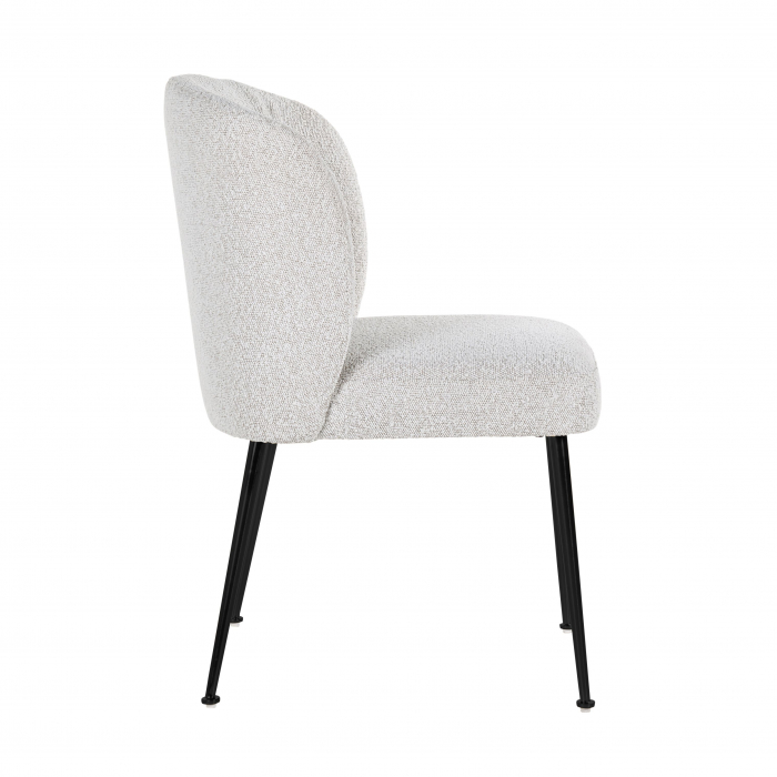 Scaun Fallon White Boucl√© / negru (Copenhaga 900 Boucl√© Alb), S4507 WHITE BOUCLé - Richmond Interiors [2]