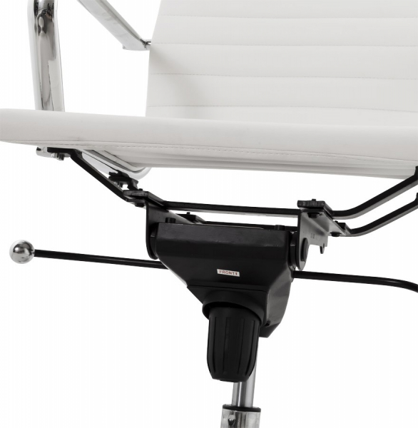 Scaun managerial alb Michelin modern, tapitat piele ecologica / picioare otel crom cu rotile, OC00170WH - Kokoon [14]