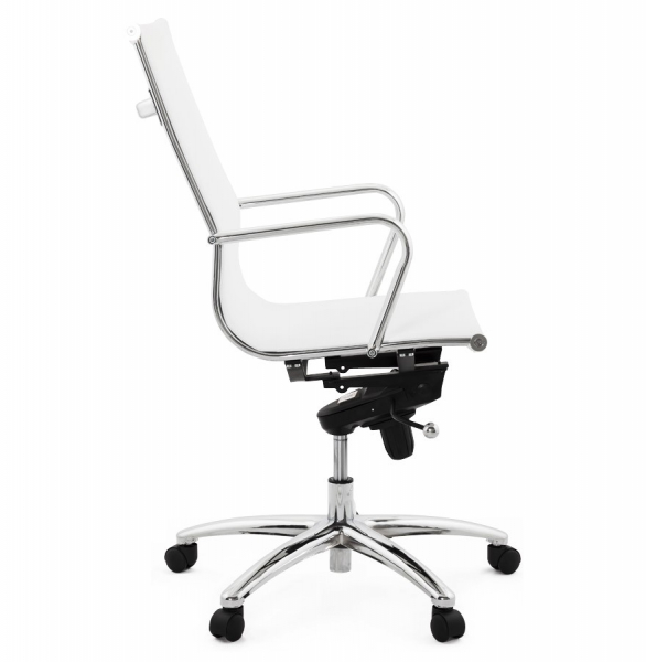 Scaun birou alb Liana design modern, mesh / baza rotativa otel cromat, OC00220WH - Kokoon [3]