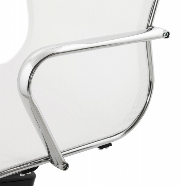 Scaun birou alb Liana design modern, mesh / baza rotativa otel cromat, OC00220WH - Kokoon [11]