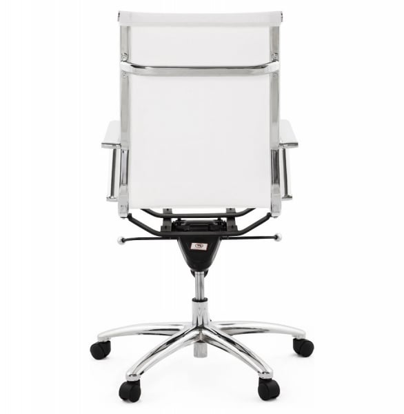 Scaun birou alb Liana design modern, mesh / baza rotativa otel cromat, OC00220WH - Kokoon [5]