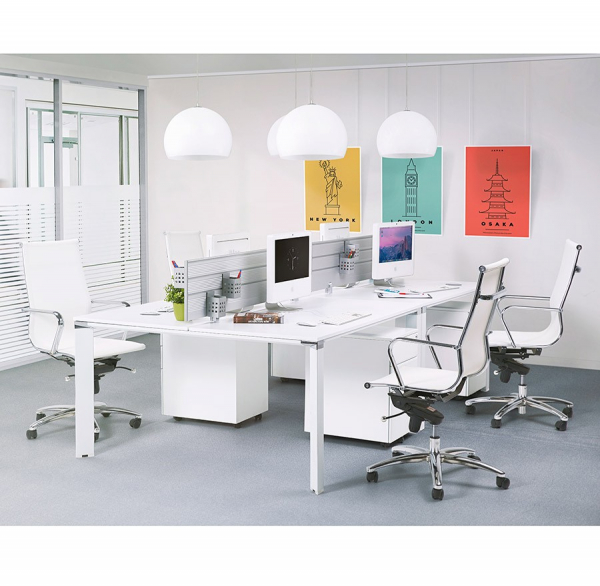 Scaun birou alb Liana design modern, mesh / baza rotativa otel cromat, OC00220WH - Kokoon [17]