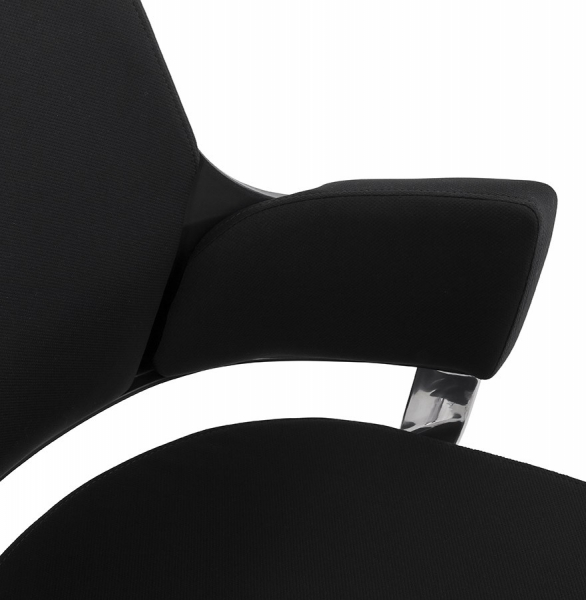 Scaun birou negru lux Ray, design ergonomic elegant, tapiterie textila, baza rotativa aluminiu, OC00390BL - Kokoon [7]