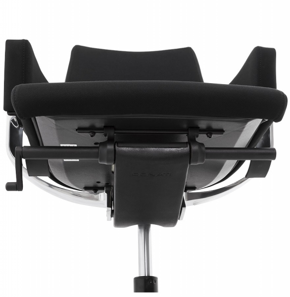 Scaun birou negru lux Ray, design ergonomic elegant, tapiterie textila, baza rotativa aluminiu, OC00390BL - Kokoon [12]