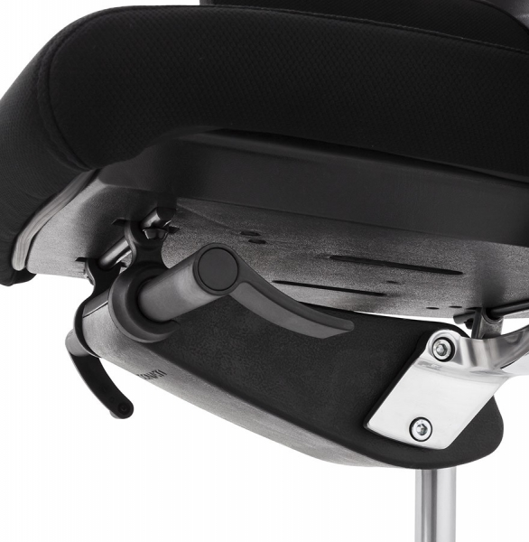 Scaun birou negru lux Ray, design ergonomic elegant, tapiterie textila, baza rotativa aluminiu, OC00390BL - Kokoon [14]
