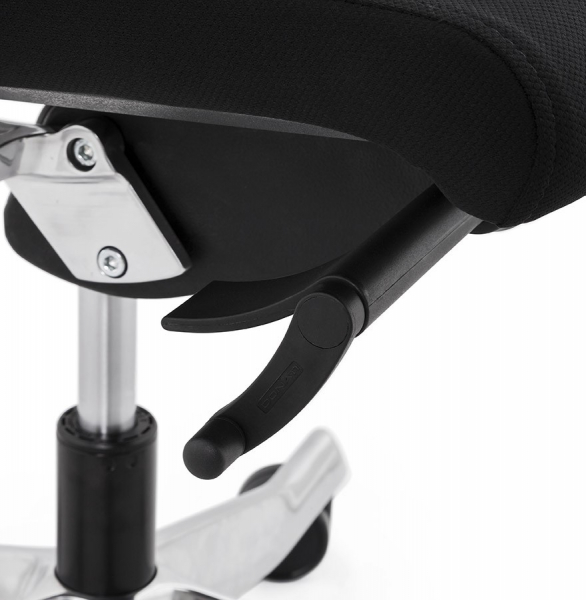 Scaun birou negru lux Ray, design ergonomic elegant, tapiterie textila, baza rotativa aluminiu, OC00390BL - Kokoon [11]