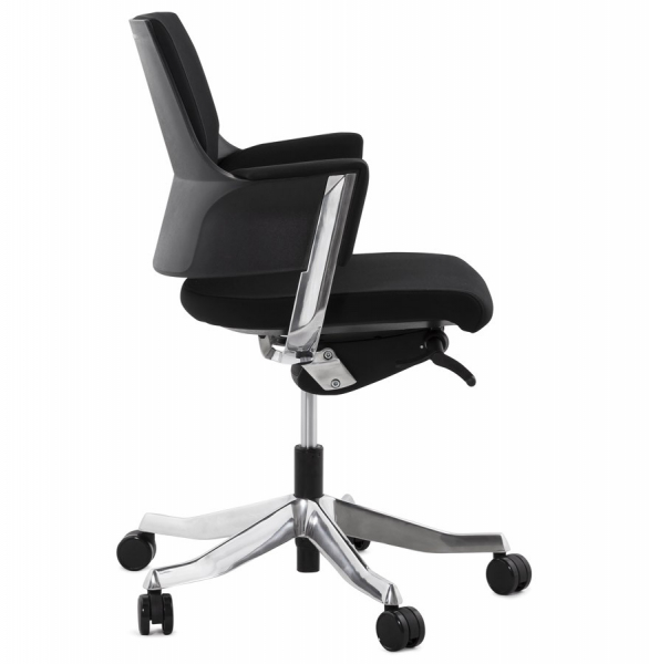 Scaun birou negru lux Ray, design ergonomic elegant, tapiterie textila, baza rotativa aluminiu, OC00390BL - Kokoon [3]