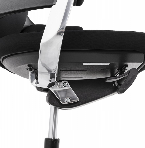 Scaun birou negru lux Ray, design ergonomic elegant, tapiterie textila, baza rotativa aluminiu, OC00390BL - Kokoon [13]