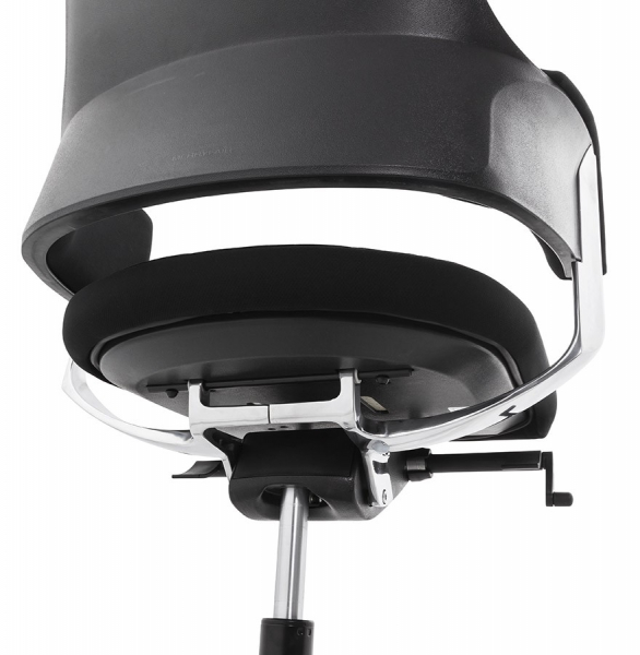 Scaun birou negru lux Ray, design ergonomic elegant, tapiterie textila, baza rotativa aluminiu, OC00390BL - Kokoon [15]