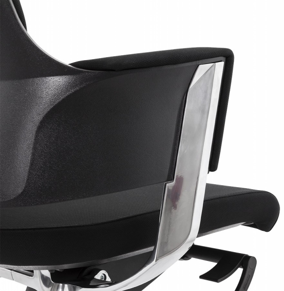 Scaun birou negru lux Ray, design ergonomic elegant, tapiterie textila, baza rotativa aluminiu, OC00390BL - Kokoon [9]