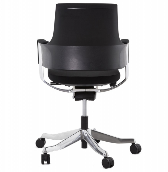 Scaun birou negru lux Ray, design ergonomic elegant, tapiterie textila, baza rotativa aluminiu, OC00390BL - Kokoon [5]