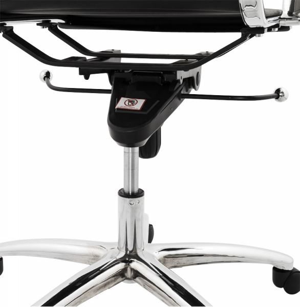 Scaun managerial negru Michelin modern, tapiterie piele ecologica, picioare otel crom cu rotile, OC00180BL - Kokoon [15]