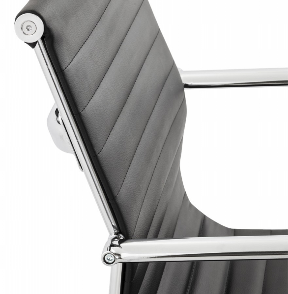 Scaun managerial negru Michelin modern, tapiterie piele ecologica, picioare otel crom cu rotile, OC00180BL - Kokoon [9]