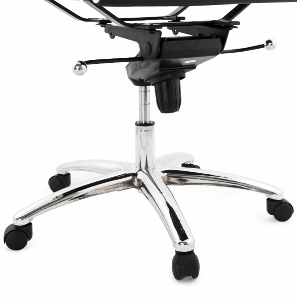 Scaun managerial negru Michelin modern, tapiterie piele ecologica, picioare otel crom cu rotile, OC00180BL - Kokoon [12]