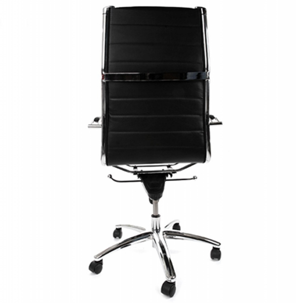 Scaun managerial negru birou Torino tapitat piele ecologica / baza otel cromat, OC00080BL - Kokoon [4]