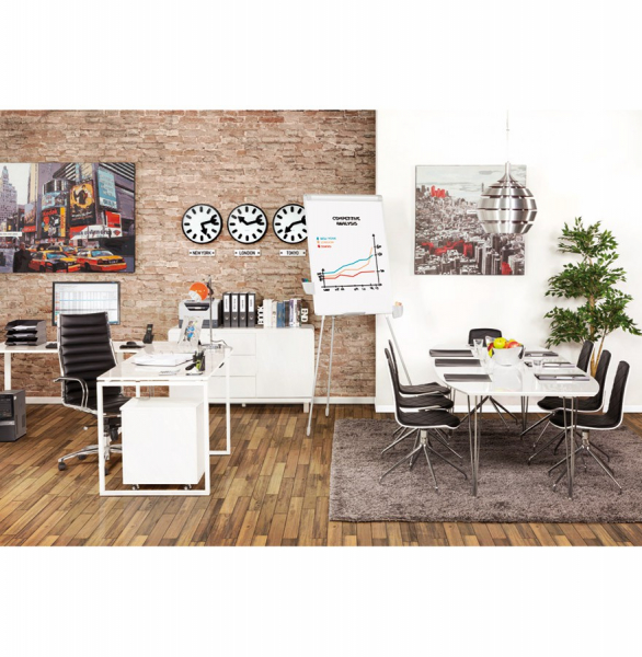 Scaun managerial negru birou Torino tapitat piele ecologica / baza otel cromat, OC00080BL - Kokoon [13]