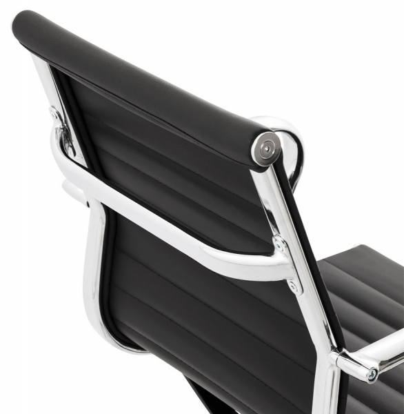 Scaun conferinta negru Yotta design modern, tapitat piele ecologica, baza otel crom, OC00200BL - Kokoon [10]