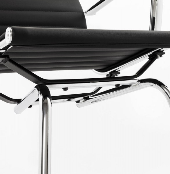Scaun conferinta negru Yotta design modern, tapitat piele ecologica, baza otel crom, OC00200BL - Kokoon [13]