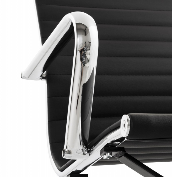 Scaun conferinta negru Yotta design modern, tapitat piele ecologica, baza otel crom, OC00200BL - Kokoon [14]