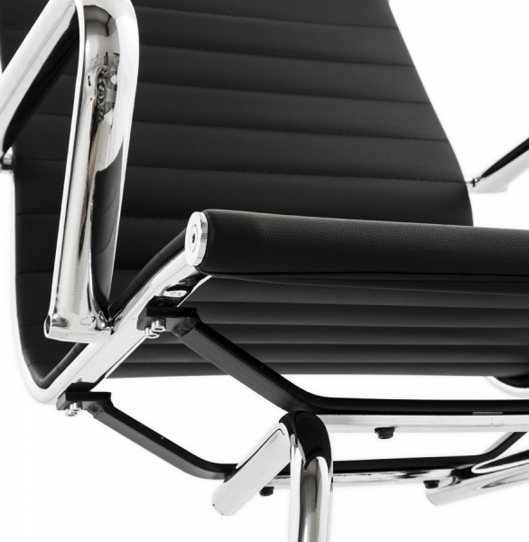 Scaun conferinta negru Yotta design modern, tapitat piele ecologica, baza otel crom, OC00200BL - Kokoon [12]