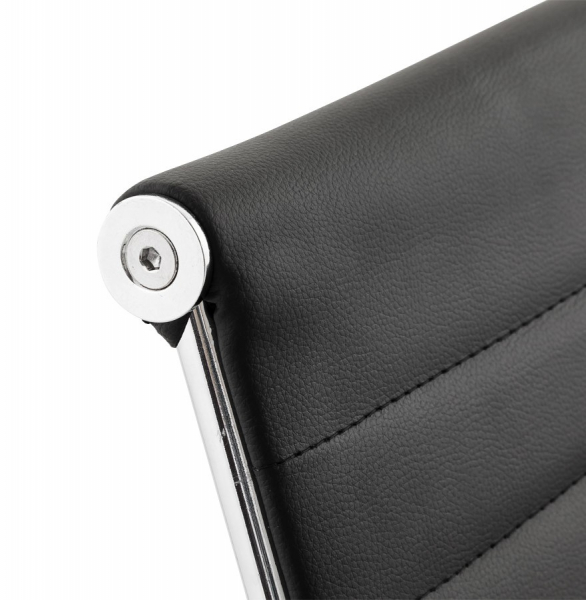 Scaun conferinta negru Yotta design modern, tapitat piele ecologica, baza otel crom, OC00200BL - Kokoon [6]