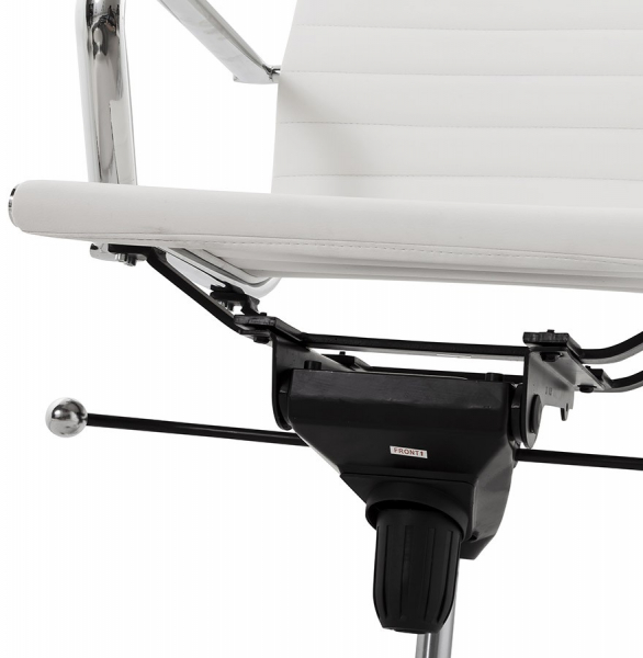 Scaun managerial alb piele ecologica Relik, design modern ergonomic detalii otel crom, OC00350WH - Kokoon [13]