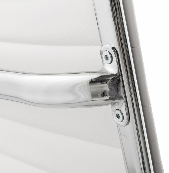 Scaun managerial alb piele ecologica Relik, design modern ergonomic detalii otel crom, OC00350WH - Kokoon [10]