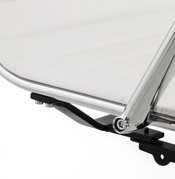 Scaun managerial alb piele ecologica Relik, design modern ergonomic detalii otel crom, OC00350WH - Kokoon [12]