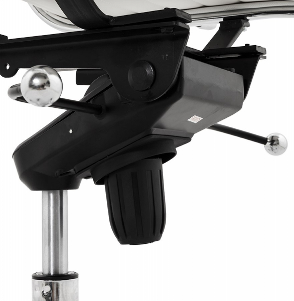 Scaun managerial alb piele ecologica Relik, design modern ergonomic detalii otel crom, OC00350WH - Kokoon [14]