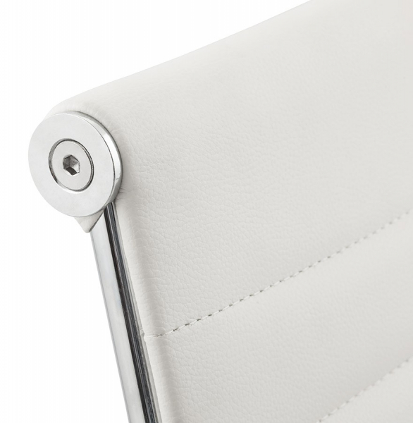 Scaun managerial alb piele ecologica Relik, design modern ergonomic detalii otel crom, OC00350WH - Kokoon [8]
