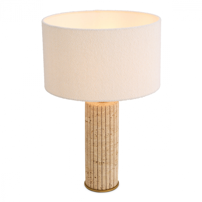   Lampă de masă Giova rotundă din travertin cu abajur 116603 EICHHOLTZ [4]