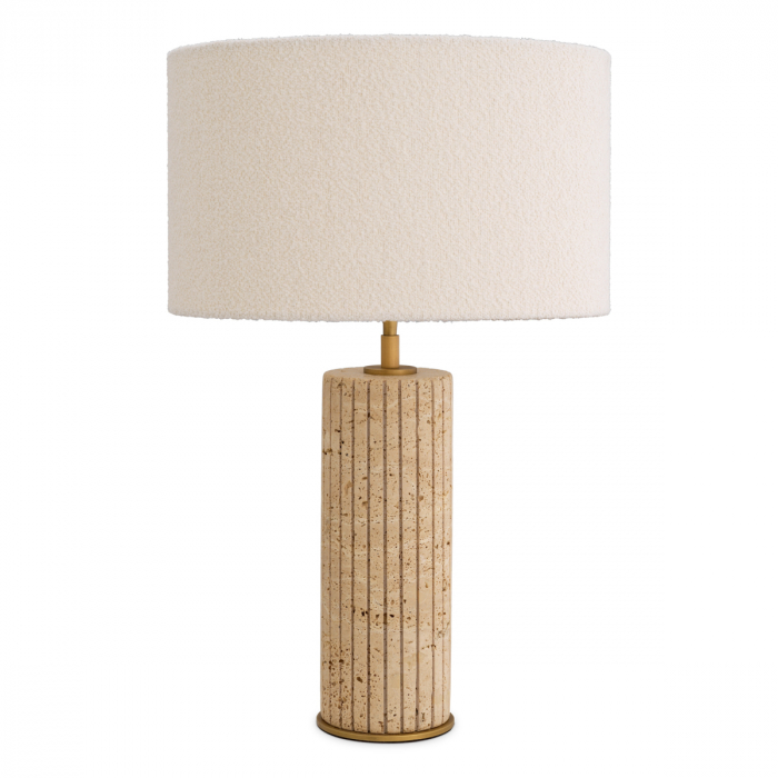   Lampă de masă Giova rotundă din travertin cu abajur 116603 EICHHOLTZ [3]