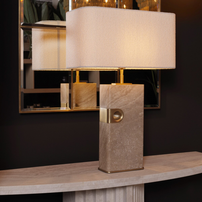   Lampă de masă Sebago travertin cu abajur 116604 EICHHOLTZ [2]