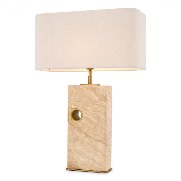   Lampă de masă Sebago travertin cu abajur 116604 EICHHOLTZ [1]