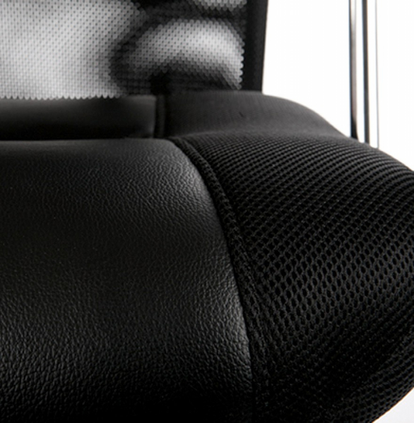 Scaun modern birou Cambridge negru tapitat piele ecologica, spatar mesh, OC00120BL - Kokoon [7]