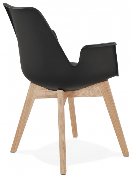 Scaun negru Huber design scandinav polipropilena, picioare fag, AC02720BLNA - Kokoon [4]