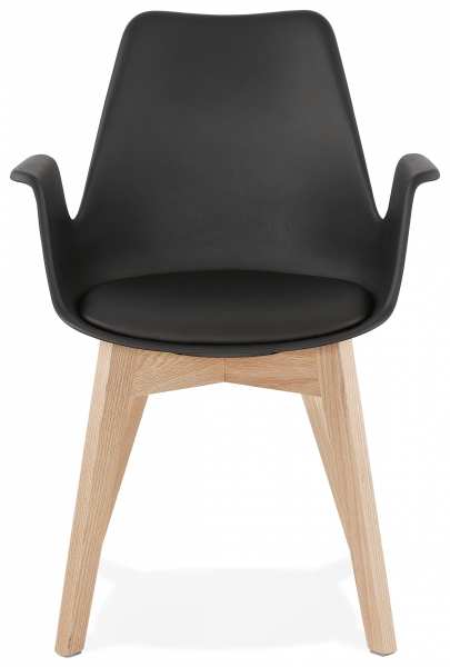 Scaun negru Huber design scandinav polipropilena, picioare fag, AC02720BLNA - Kokoon [2]