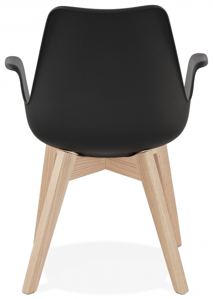 Scaun negru Huber design scandinav polipropilena, picioare fag, AC02720BLNA - Kokoon [5]
