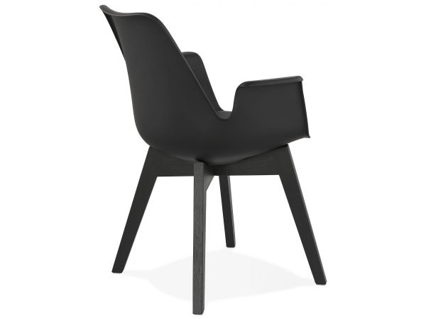 Scaun negru Huber design scandinav, polipropilena, picioare negre lemn, AC02740BLBL - Kokoon [4]