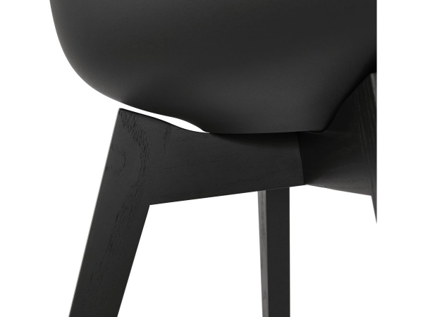 Scaun negru Huber design scandinav, polipropilena, picioare negre lemn, AC02740BLBL - Kokoon [8]