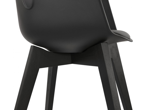 Scaun negru Huber design scandinav, polipropilena, picioare negre lemn, AC02740BLBL - Kokoon [7]