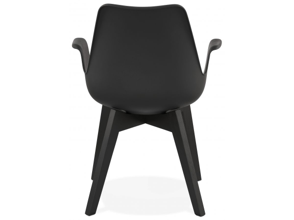 Scaun negru Huber design scandinav, polipropilena, picioare negre lemn, AC02740BLBL - Kokoon [5]