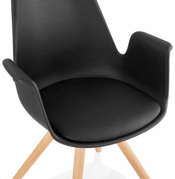 Scaun negru Rio design scandinav, picioare fag, K AC02410BLNA - Kokoon [3]