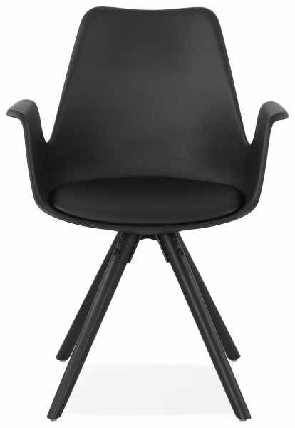 Scaun negru Rio design scandinav, picioare negre lemn, AC02700BLBL - Kokoon [7]