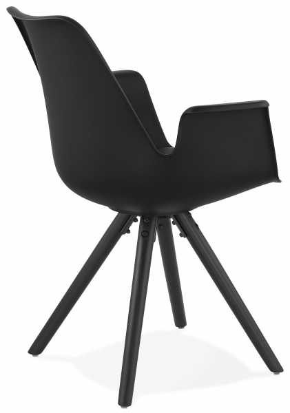 Scaun negru Rio design scandinav, picioare negre lemn, AC02700BLBL - Kokoon [9]