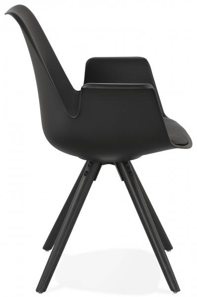 Scaun negru Rio design scandinav, picioare negre lemn, AC02700BLBL - Kokoon [8]