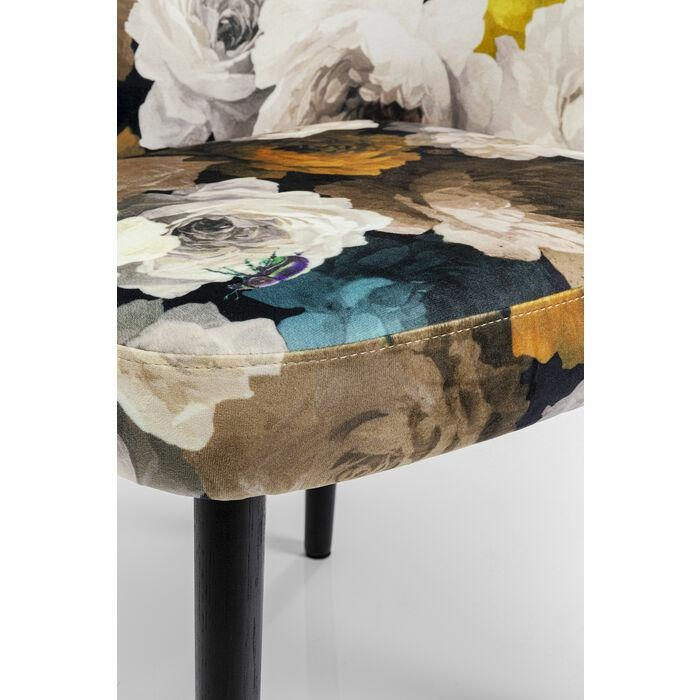 Scaun Peony Flower 56x54,5x76,5 cm, Țesătură Poliester Negru Lăcuit Pe Negru - Kare Design [6]